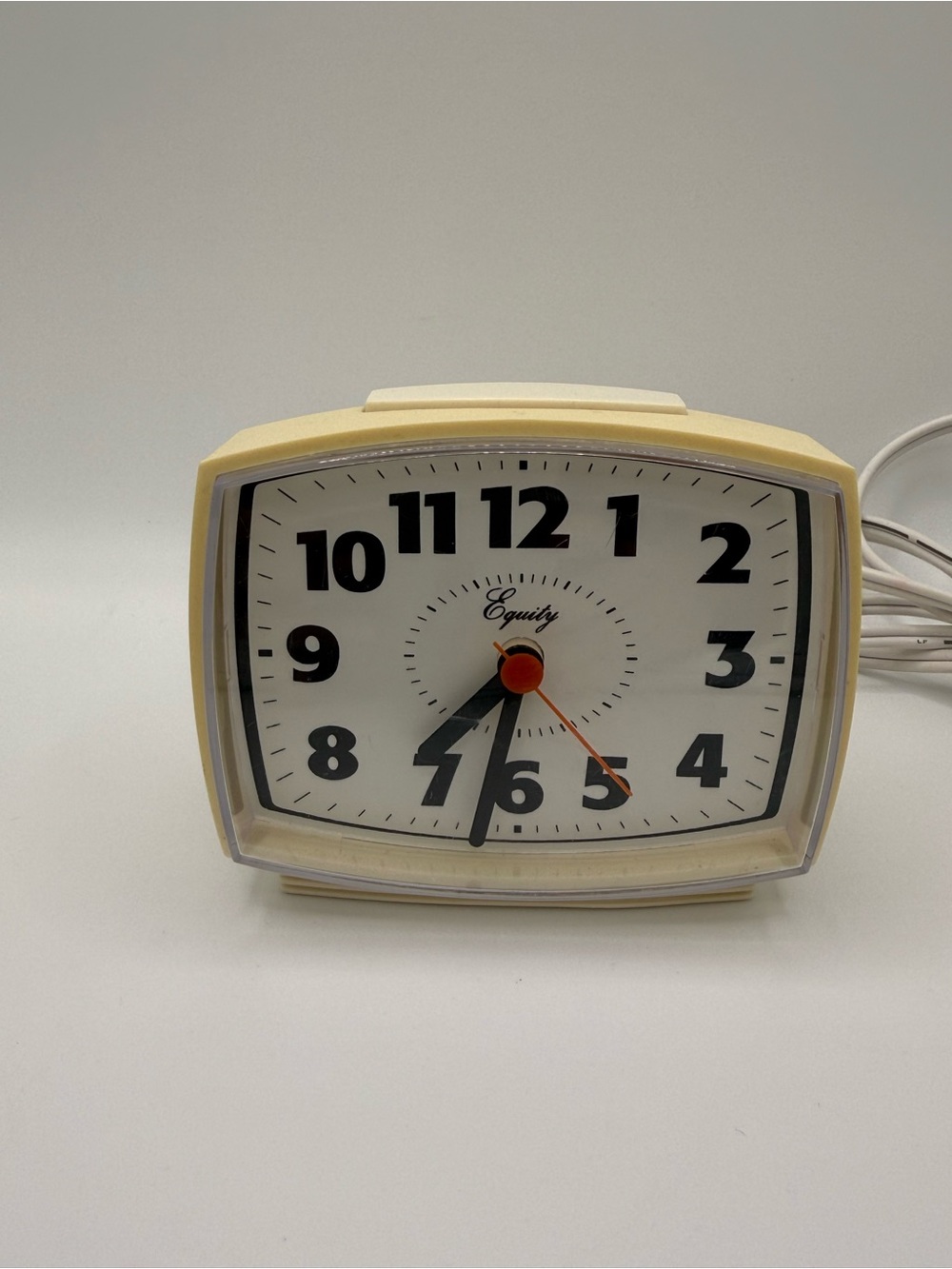 Cream Electric Alarm Clock with Bold Numerals